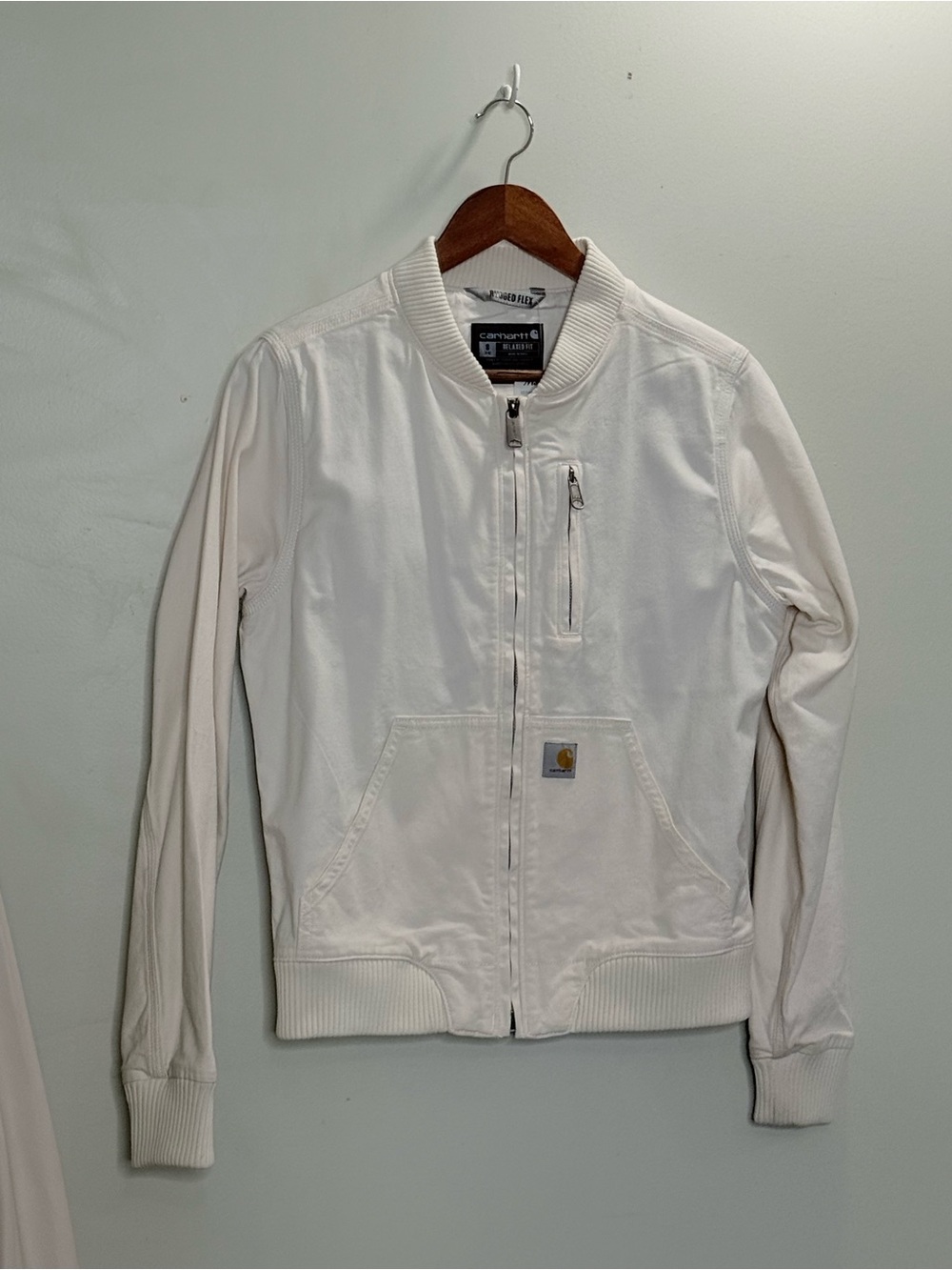 NWT Carhartt Women's Off-White Canvas Bomber Jacket Small